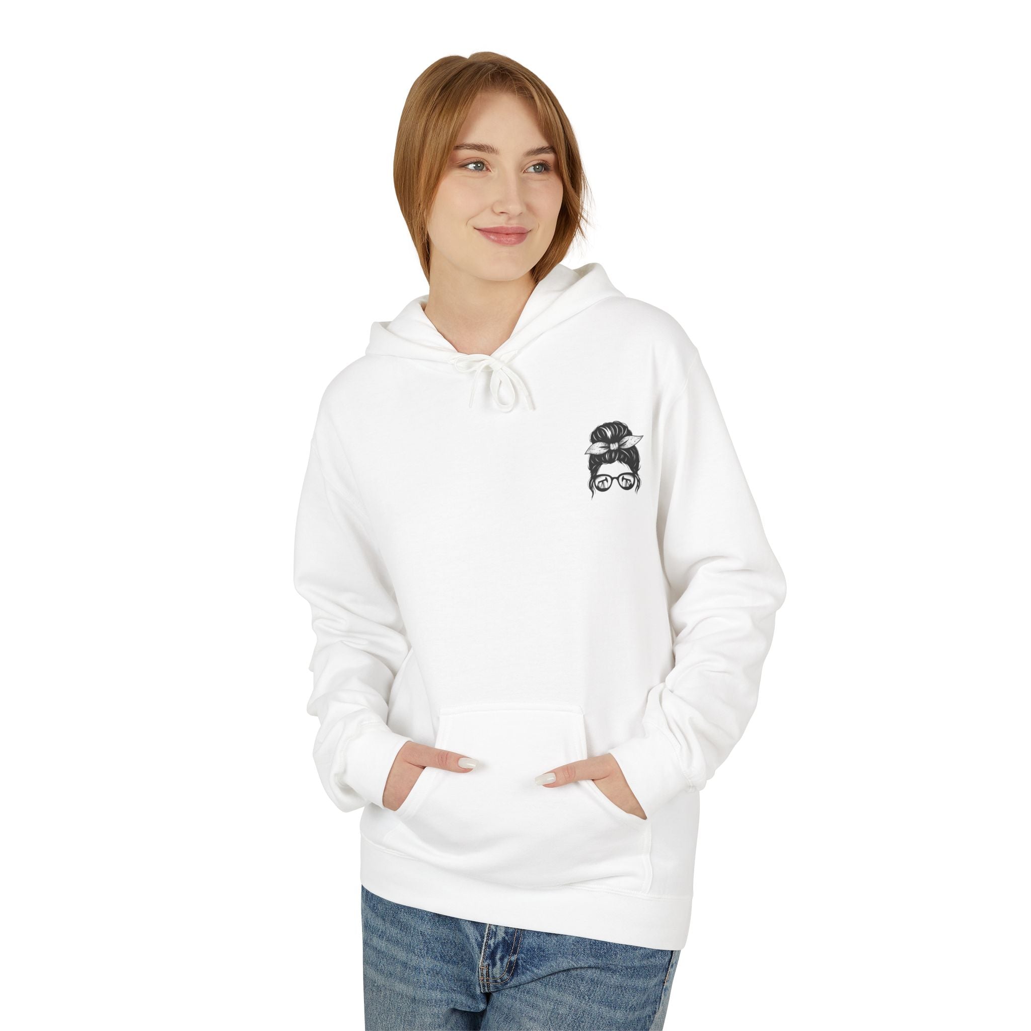 Women in Oil Hoodie — Messy Bun Pullover
