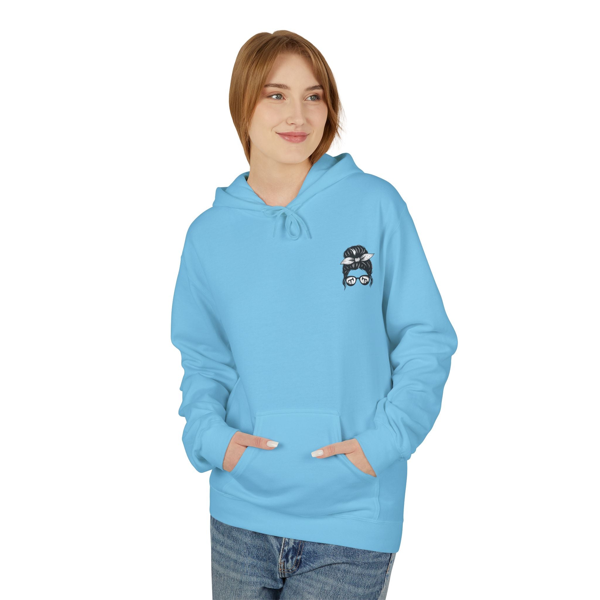 Women in Oil Hoodie — Messy Bun Pullover