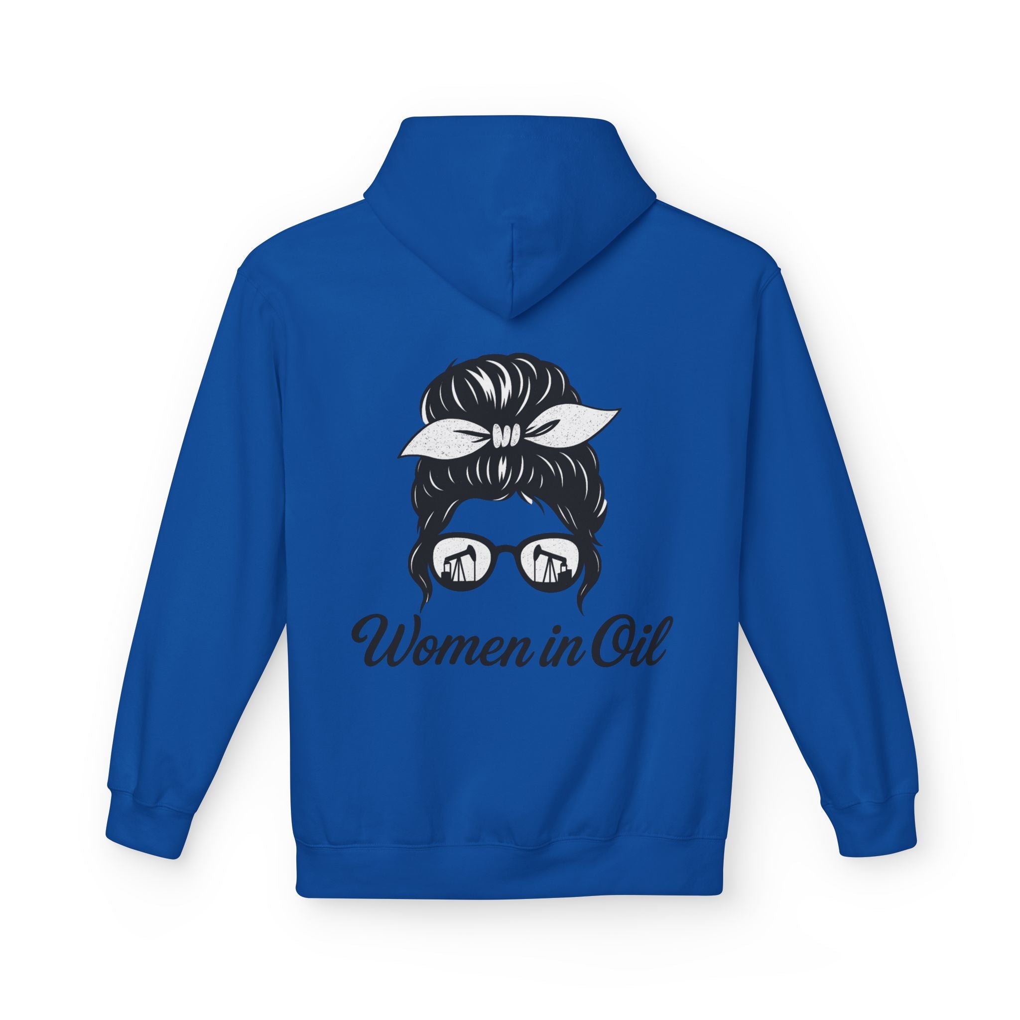 Women in Oil Hoodie — Messy Bun Pullover