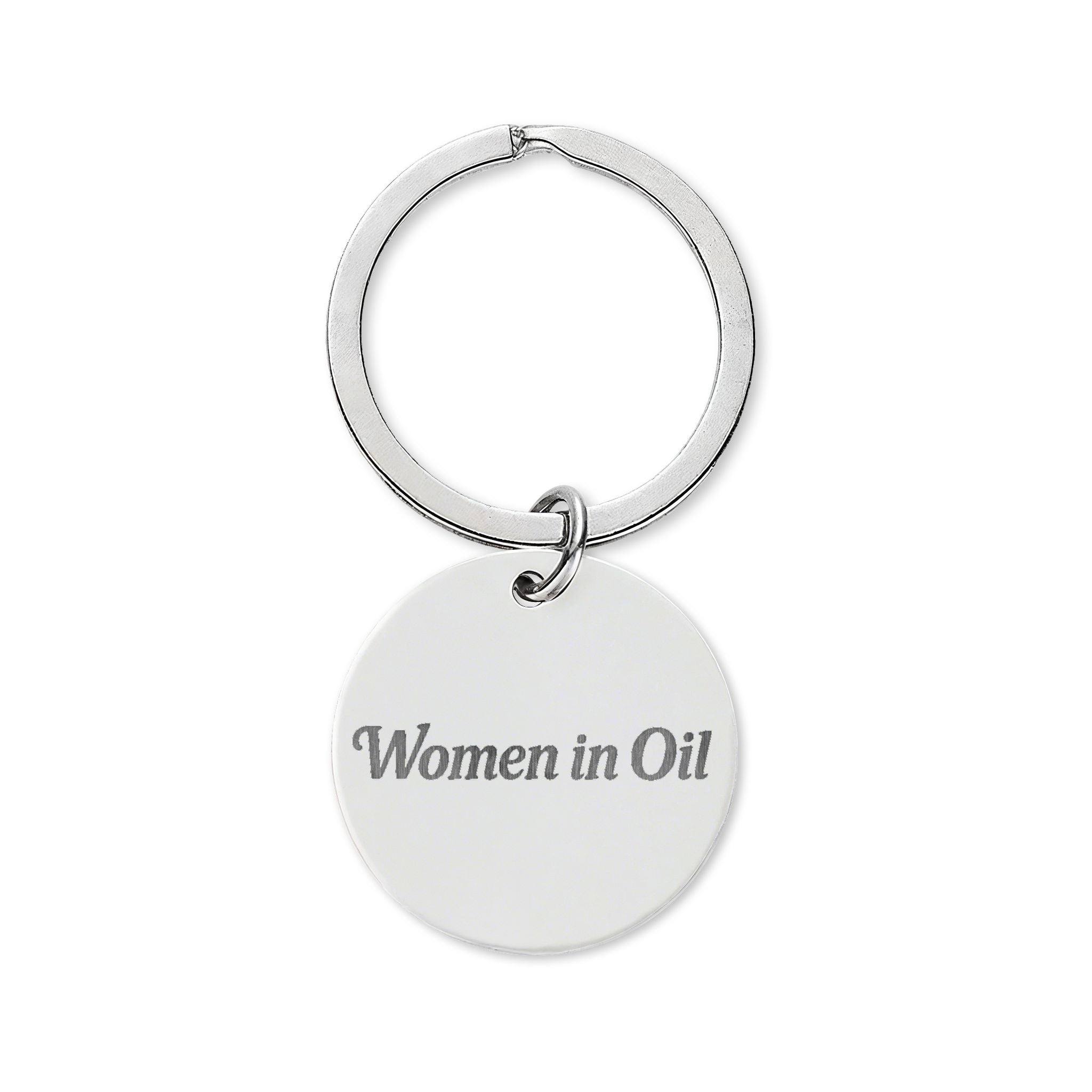 Women in Oil Engraved Stainless Steel Keychain