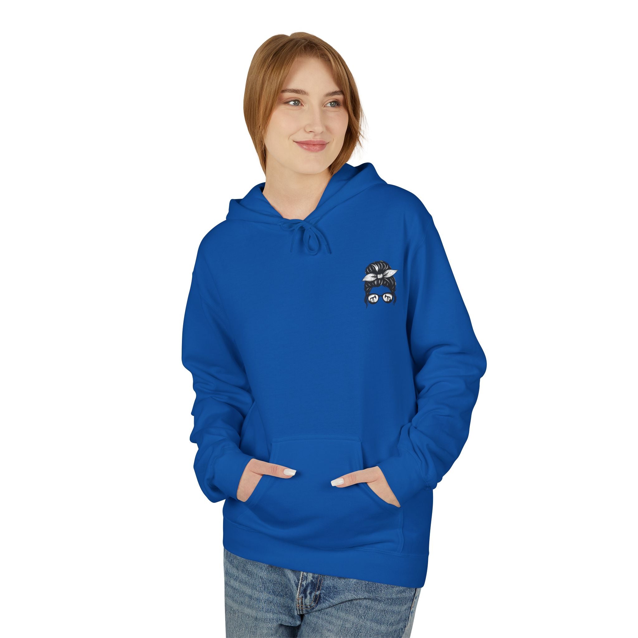 Women in Oil Hoodie — Messy Bun Pullover