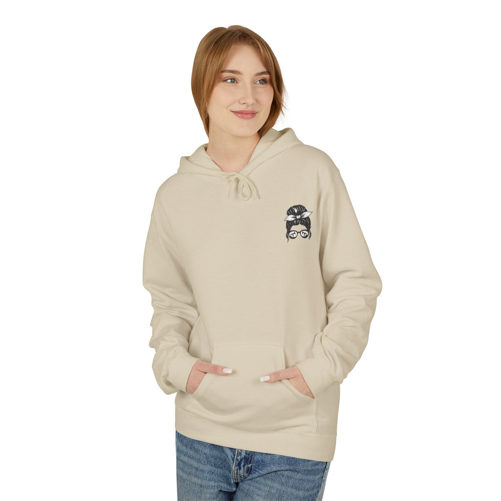 Women in Oil Hoodie — Messy Bun Pullover