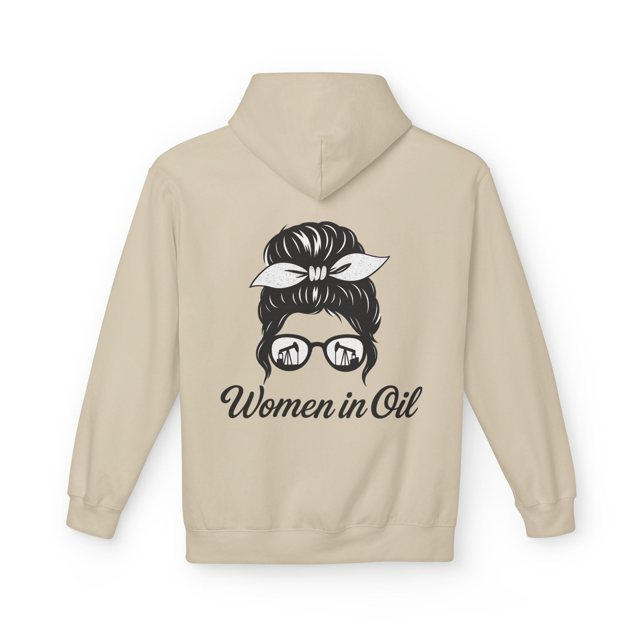Women in Oil Hoodie — Messy Bun Pullover