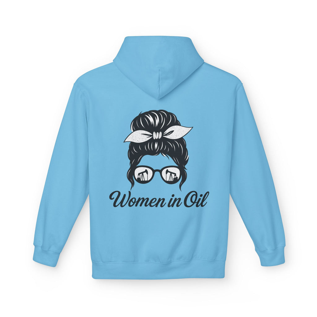 Women in Oil Hoodie — Messy Bun Pullover