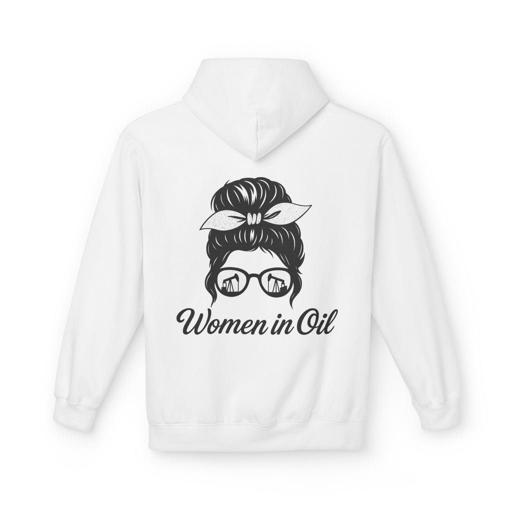 Women in Oil Hoodie — Messy Bun Pullover