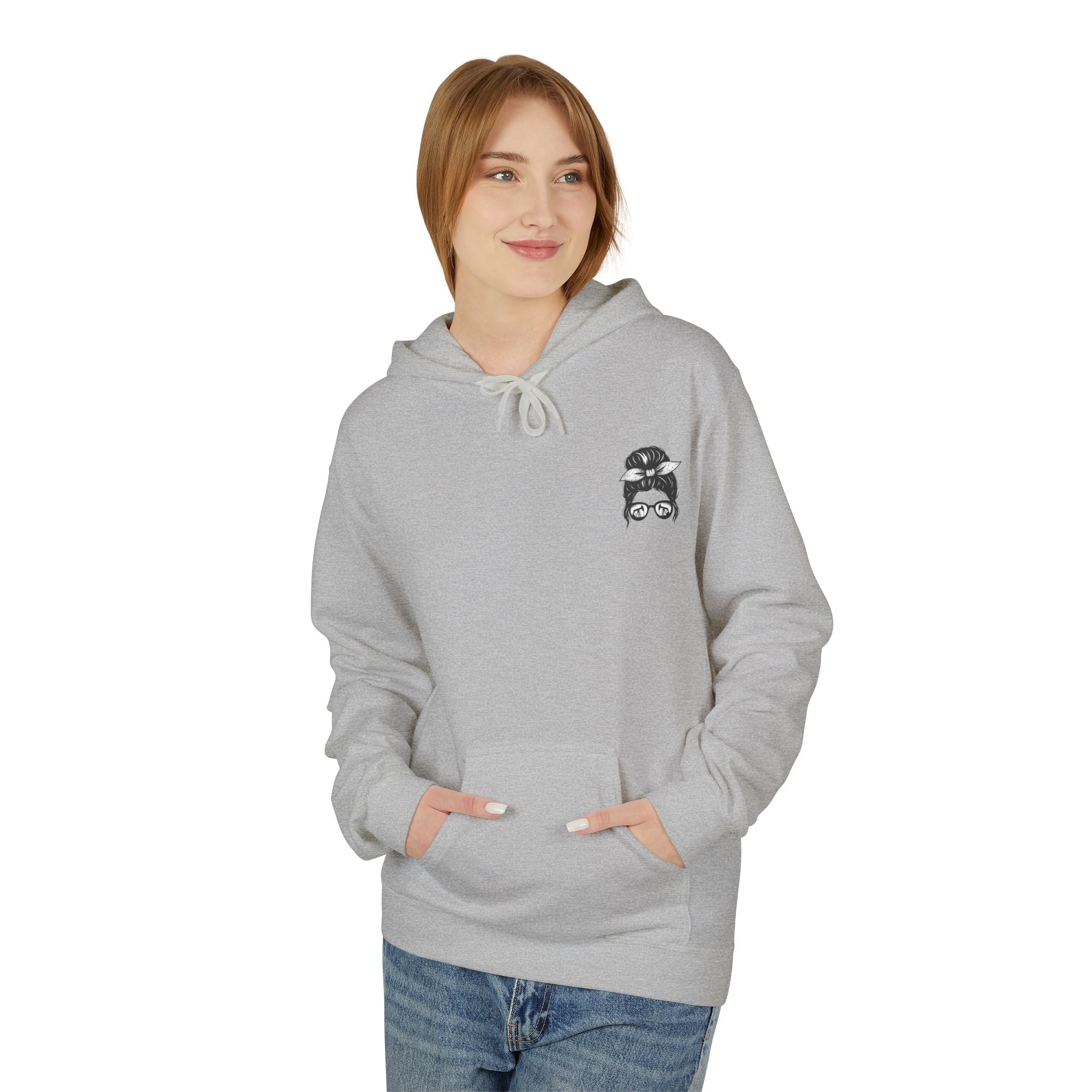 Women in Oil Hoodie — Messy Bun Pullover