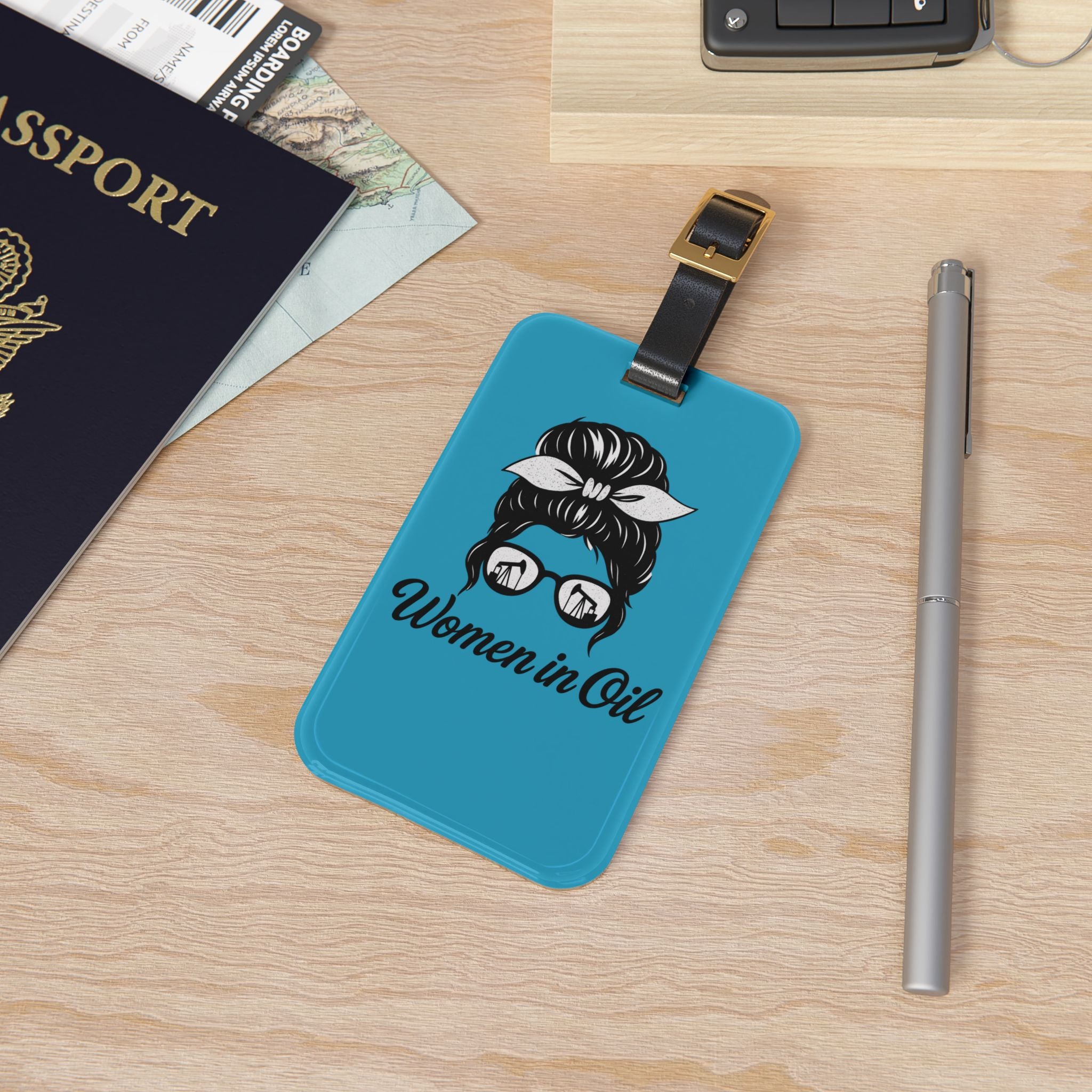 Women in Oil Luggage Tag