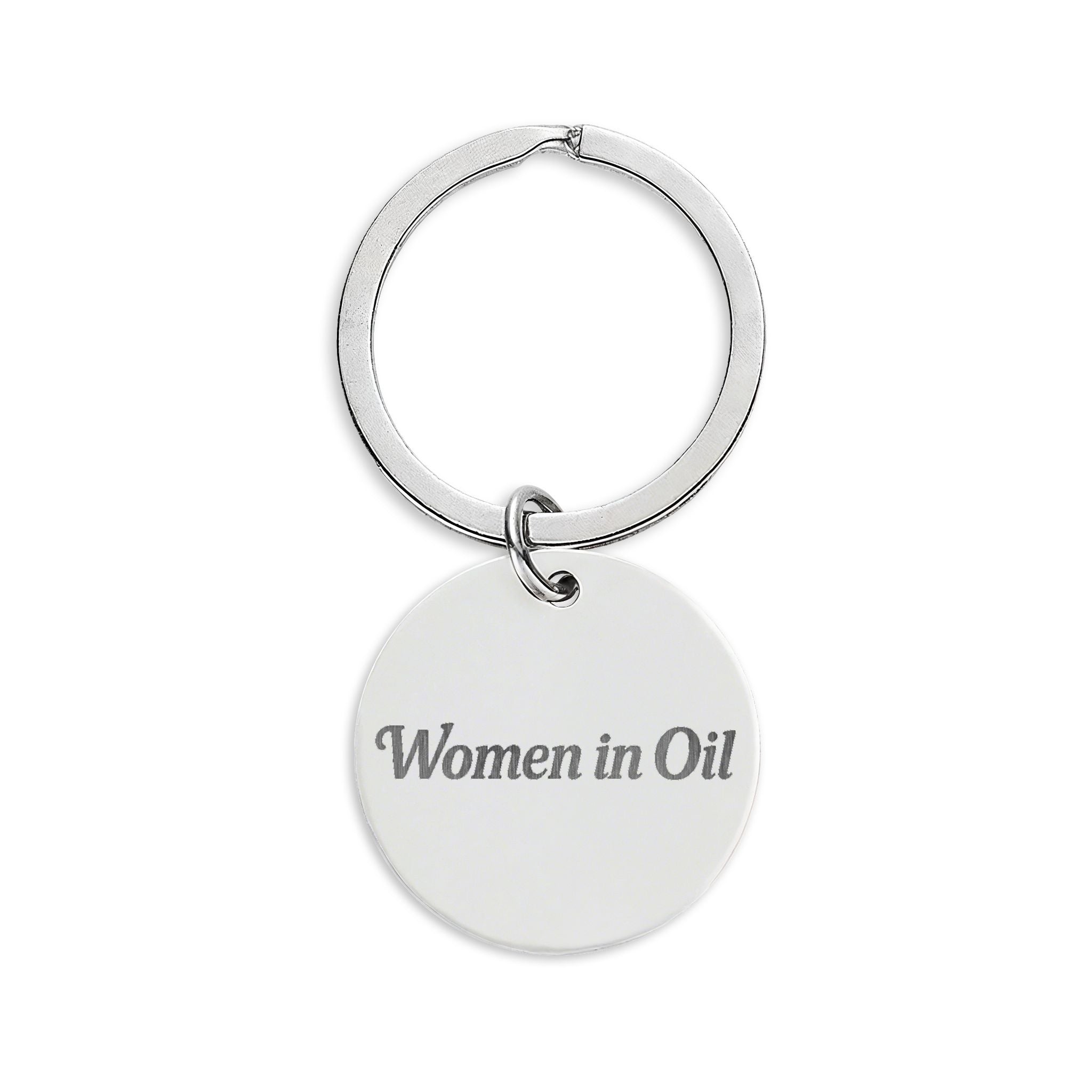 Women in Oil Engraved Stainless Steel Keychain