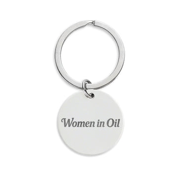 Women in Oil Engraved Stainless Steel Keychain